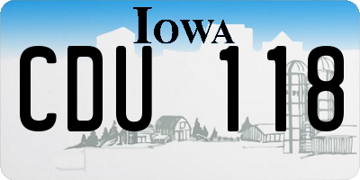 IA license plate CDU118
