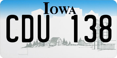 IA license plate CDU138