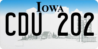 IA license plate CDU202