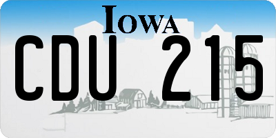 IA license plate CDU215