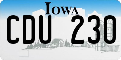 IA license plate CDU230