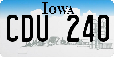 IA license plate CDU240