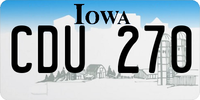 IA license plate CDU270