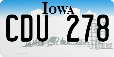IA license plate CDU278