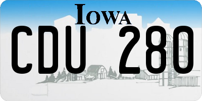 IA license plate CDU280