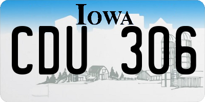 IA license plate CDU306