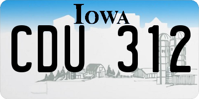 IA license plate CDU312