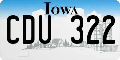 IA license plate CDU322