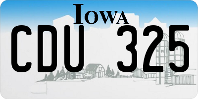 IA license plate CDU325