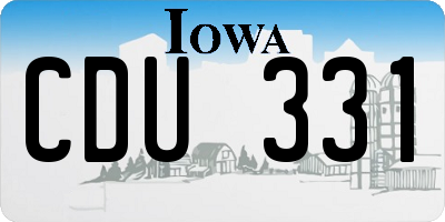 IA license plate CDU331