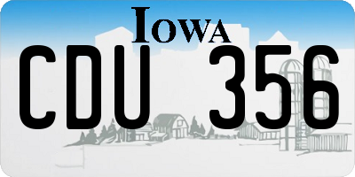 IA license plate CDU356