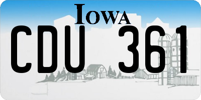 IA license plate CDU361