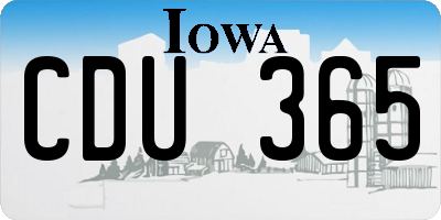 IA license plate CDU365