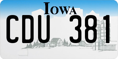 IA license plate CDU381
