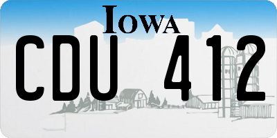 IA license plate CDU412
