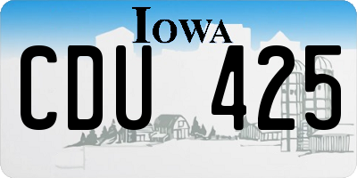 IA license plate CDU425