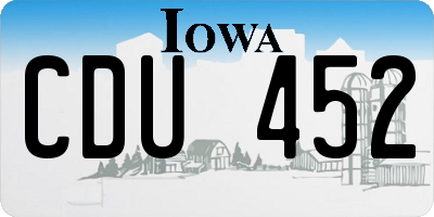 IA license plate CDU452
