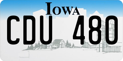 IA license plate CDU480