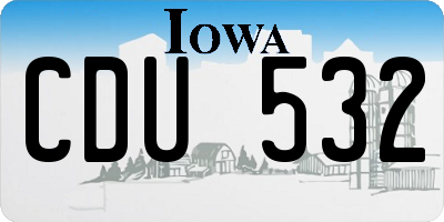 IA license plate CDU532