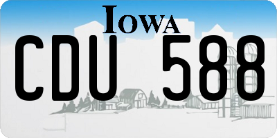 IA license plate CDU588