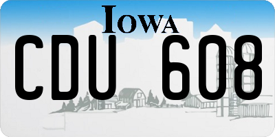 IA license plate CDU608