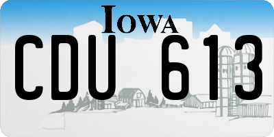 IA license plate CDU613