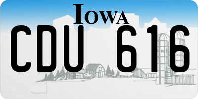 IA license plate CDU616