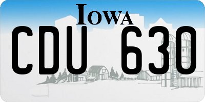 IA license plate CDU630