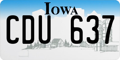 IA license plate CDU637