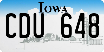IA license plate CDU648