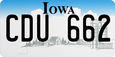 IA license plate CDU662