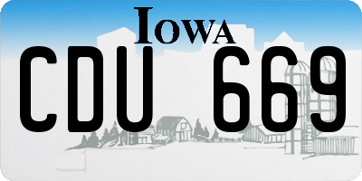 IA license plate CDU669
