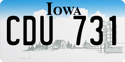 IA license plate CDU731
