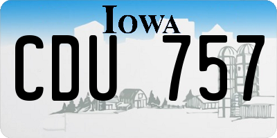 IA license plate CDU757