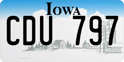 IA license plate CDU797