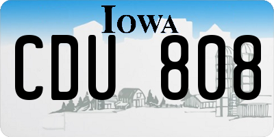 IA license plate CDU808