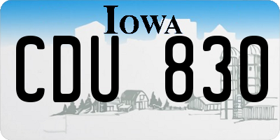 IA license plate CDU830