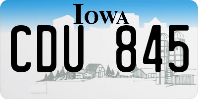 IA license plate CDU845