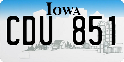 IA license plate CDU851