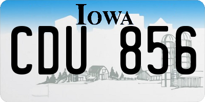 IA license plate CDU856