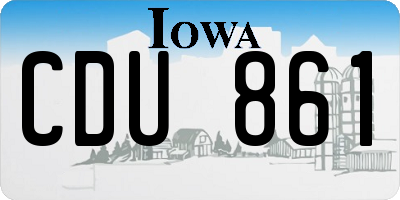 IA license plate CDU861