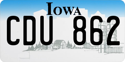 IA license plate CDU862