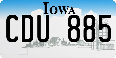 IA license plate CDU885