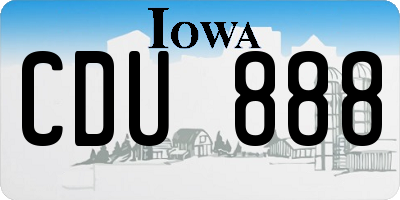 IA license plate CDU888