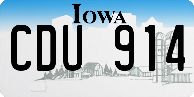 IA license plate CDU914