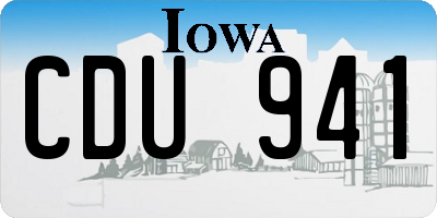 IA license plate CDU941
