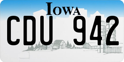 IA license plate CDU942