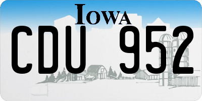 IA license plate CDU952