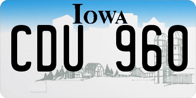 IA license plate CDU960