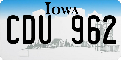IA license plate CDU962